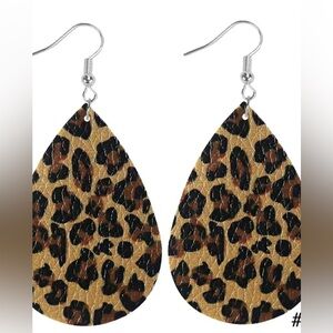 #62 | Large Animal Print Teardrop Dangle Earrings